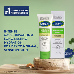 Cetaphil Moisturising Cream for Face & Body , Dry to Normal skin, 80 gm - medeasysave