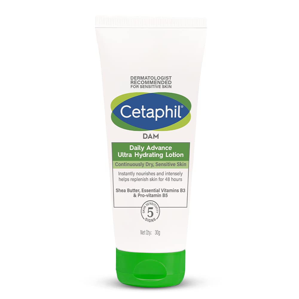 Cetaphil DAM Daily Advance Ultra Hydrating Lotion for Dry, Sensitive Skin| 30 gm (Pack of 2) - medeasysave