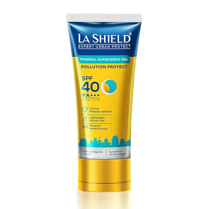 La Shield Expert Urban Protect Mineral Sunscreen Gel | UVA/UVB Protection | Paraben-Free | SPF 50