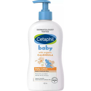 Cetaphil Baby Daily Moisturizing Lotion 400ml with Organic Calendula for Face & Body, Moisturizer for Kids - MedEasySave