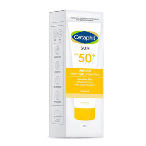 Cetaphil Sun SPF 50 Very High Protection Light Gel, White, 50 ml - MedEasySave