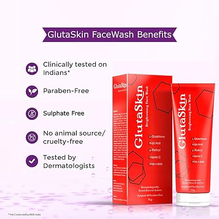 Glutaskin Brightening Facewash 75gm (Pack of 2) - medeasysave