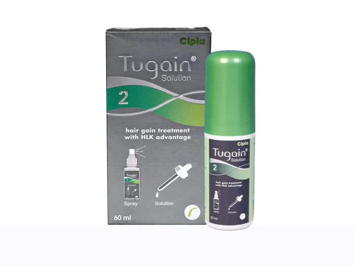 Tugain Solution 2% 60ml Hair Solution (Pack of 2) - medeasysave