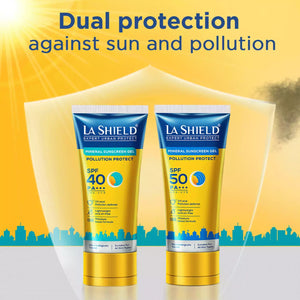 La Shield Expert Urban Protect Mineral Sunscreen Gel | UVA/UVB Protection | Paraben-Free | SPF 40 (Pack of 2)